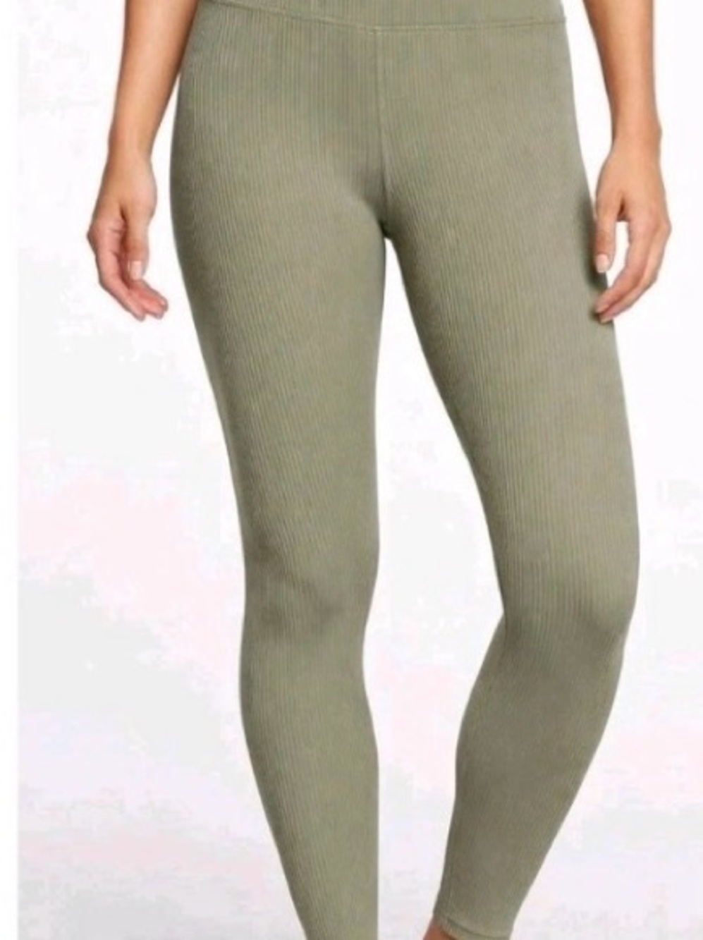 Athleta Olive Ribbed High-Rise Leggings